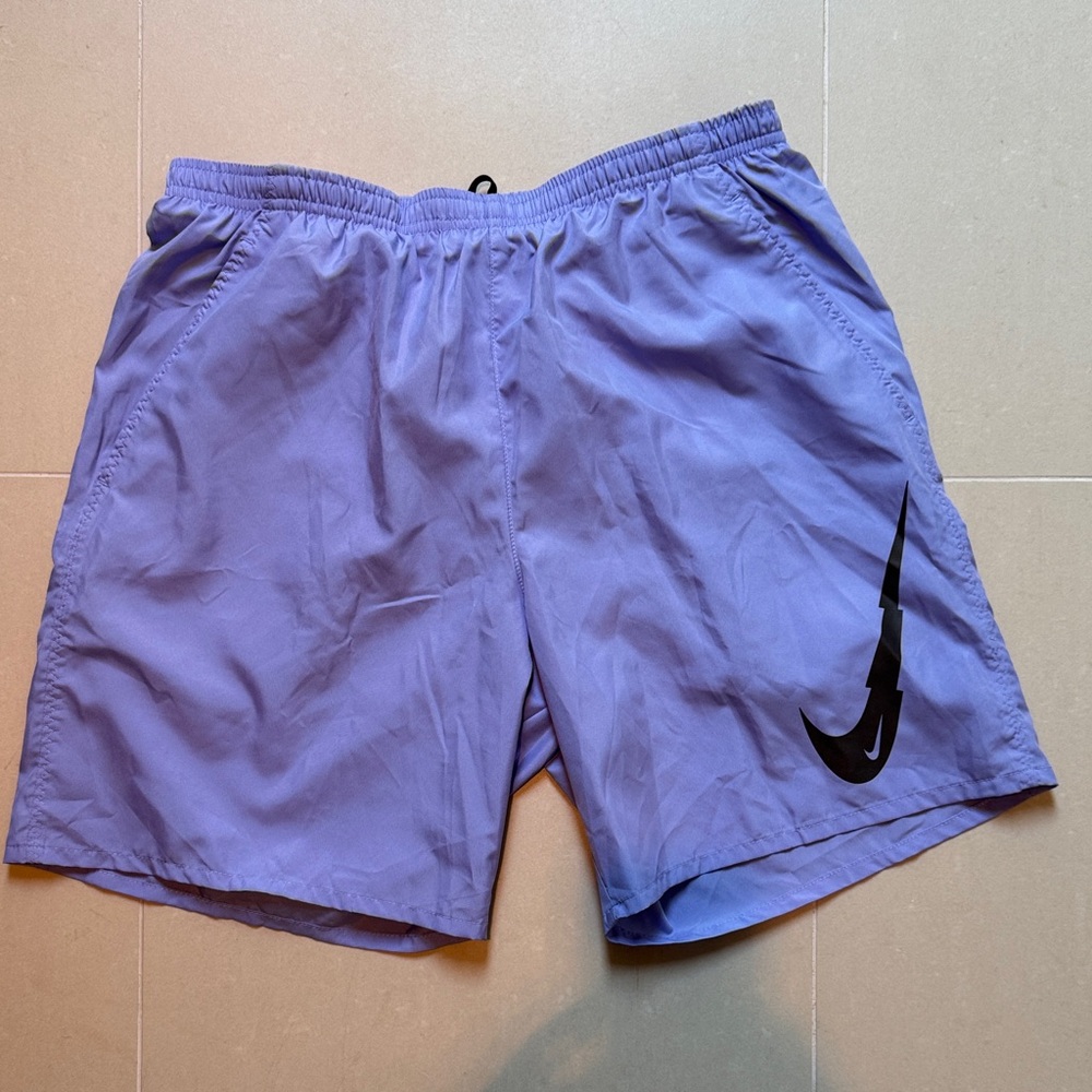 Nike Lavender Sports Shorts with Black Swoosh
